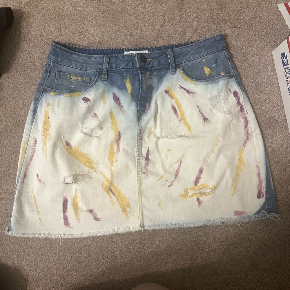 Denim bleached out mini
